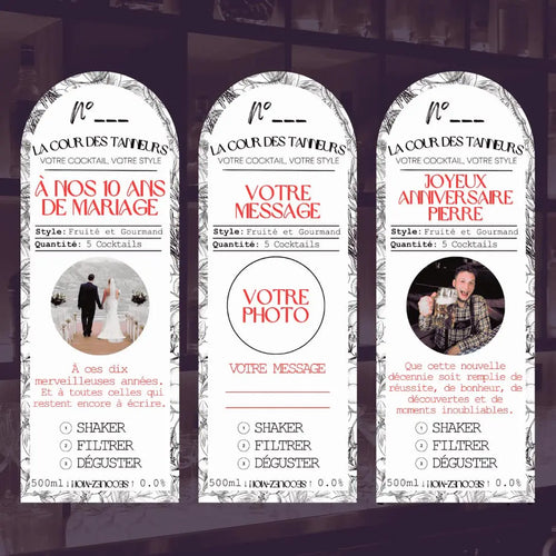 Cocktail Personnalisé — Exemple étiquette mariage — La Cour des Tanneurs